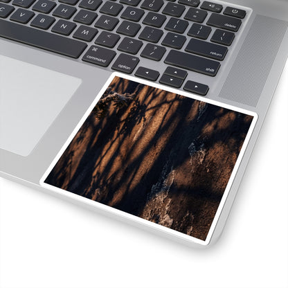 Golden Hour Shadow Play Sticker - Dark Japandi Fukinsei Art Print