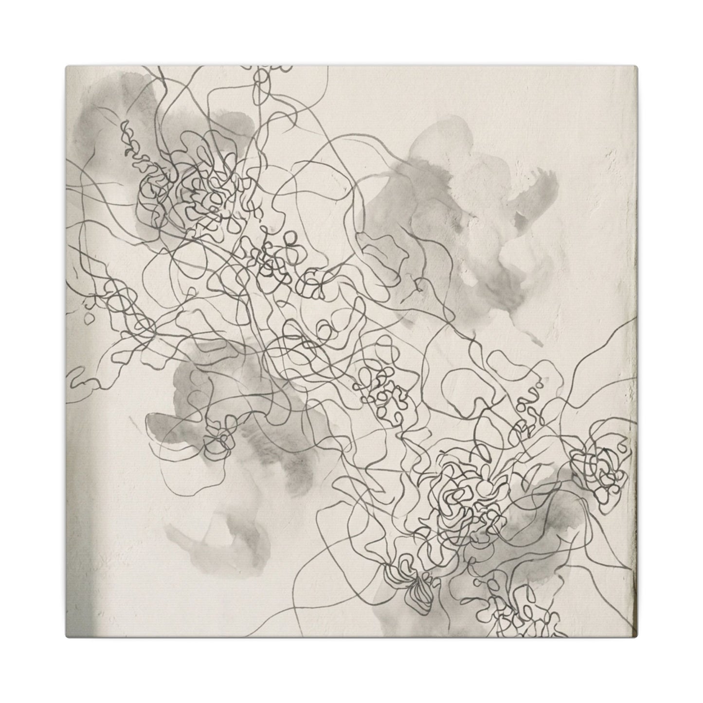 Shadow Play Spring Canvas Art | Dark Japandi Sophisticated Design