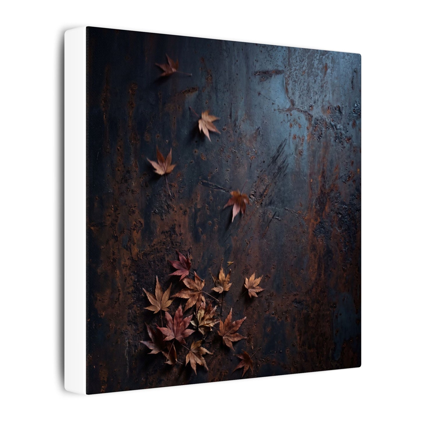 Moonlight Rust Patina Canvas Art - Dark Japandi Mono No Aware