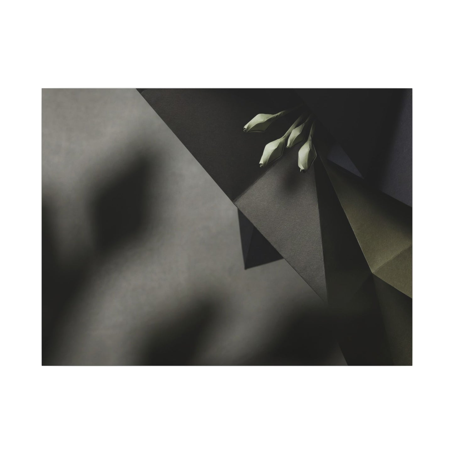 Paper Fold Moody Minimal Canvas Art | Luxurious Dark Japandi Art Art Print