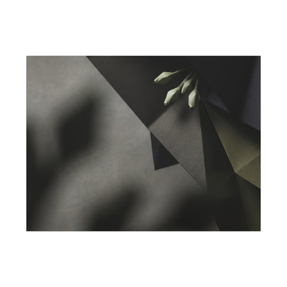 Paper Fold Moody Minimal Canvas Art | Luxurious Dark Japandi Art Art Print