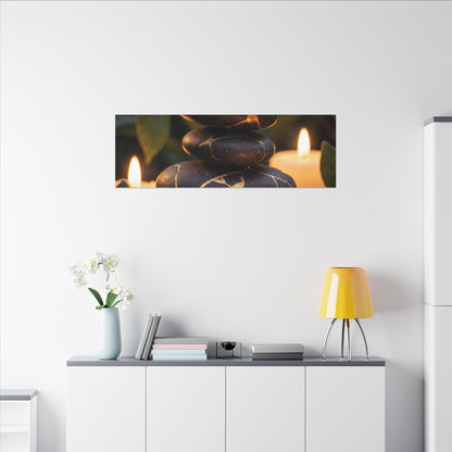Summer River Stones Gold Vein Canvas Art | Philosophical Decor