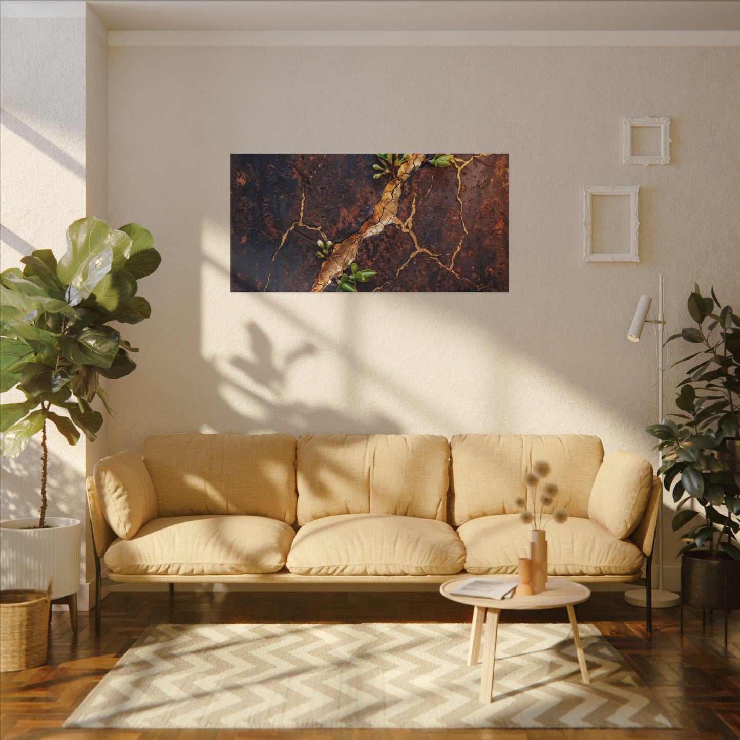 Rust Patina Spring Canvas Art | Kintsugi Resilient Design