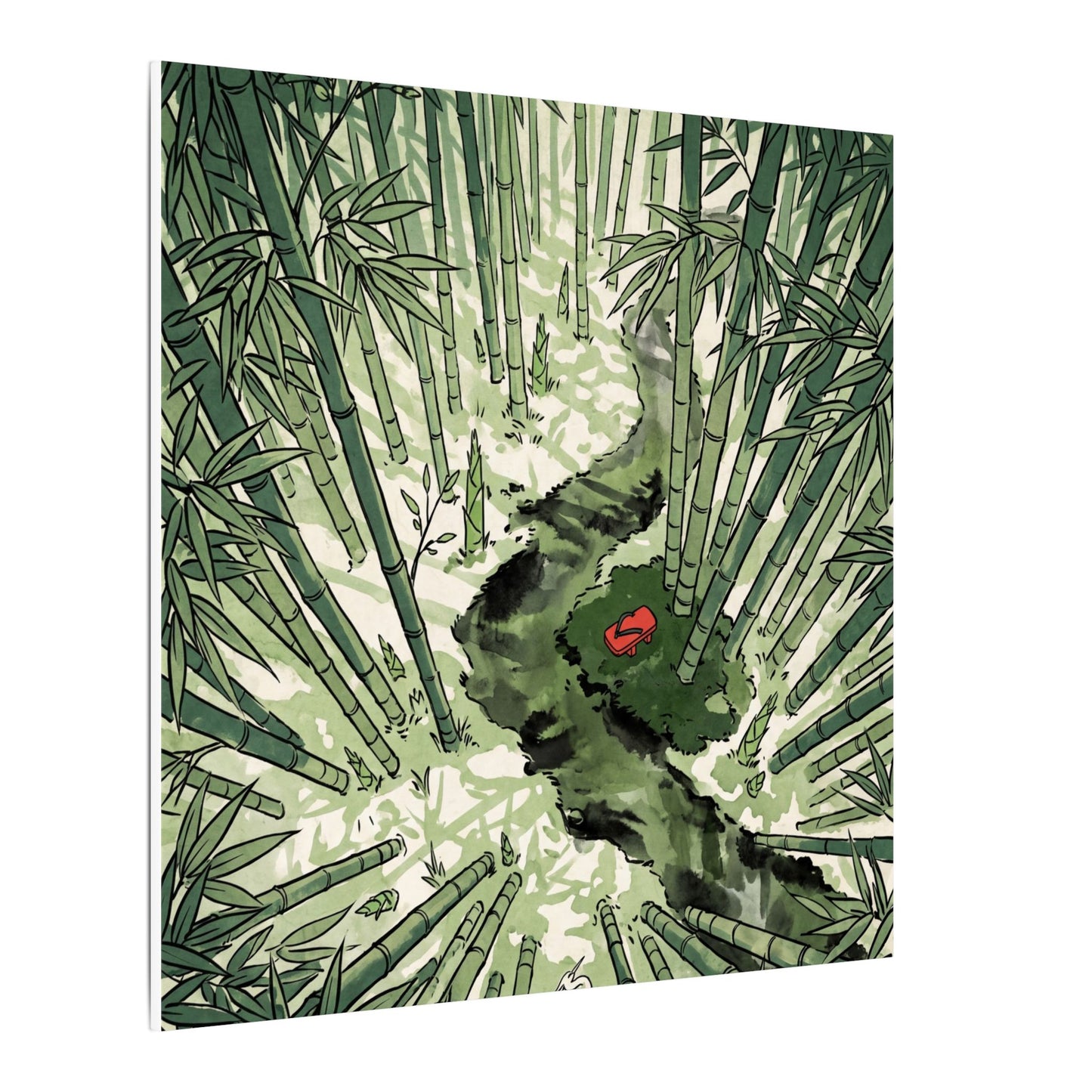 Peaceful Bamboo Grove Canvas Art - Ukiyo E Inspired Zen