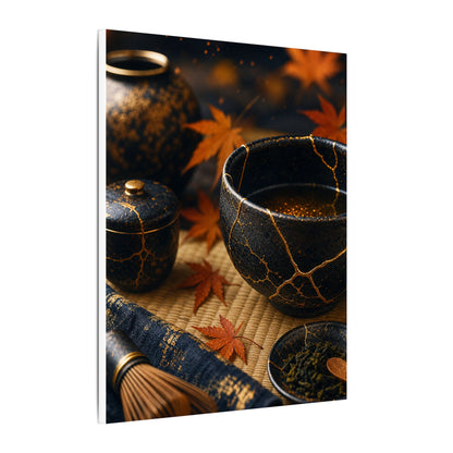 Seijaku Tea Ceremony Canvas Art - Kintsugi Gold Repair