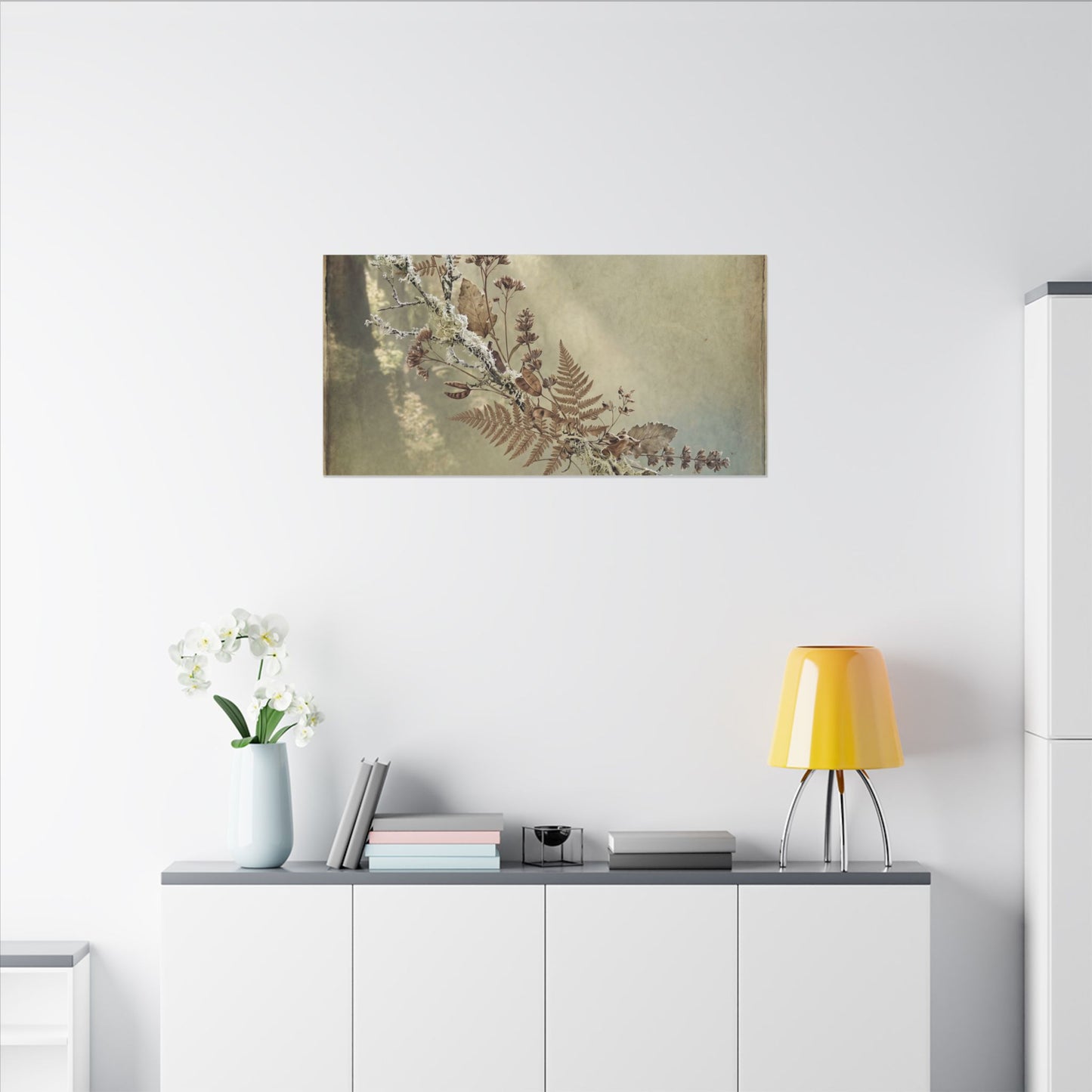Winter Dried Flowers Forest Whimsy Canvas Art | Earthy Decor