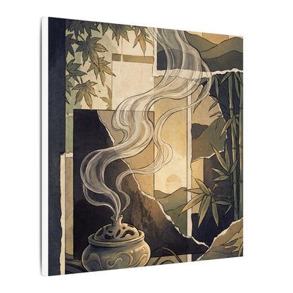 Tranquil Incense Smoke Canvas Art - Ukiyo E Inspired Zen