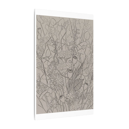 Summer Dried Flowers Minimal Line Canvas Art | Elegant Decor