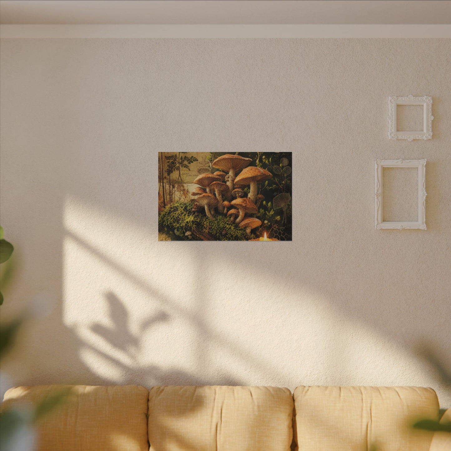 Spring Wild Mushrooms Herbarium Canvas Art | Earthy Decor