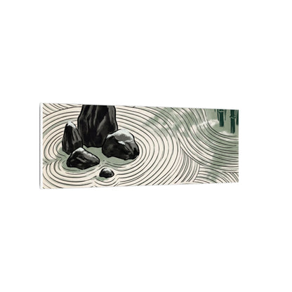 Shibui Rock Garden Canvas Art - Zen Ukiyo E Inspired