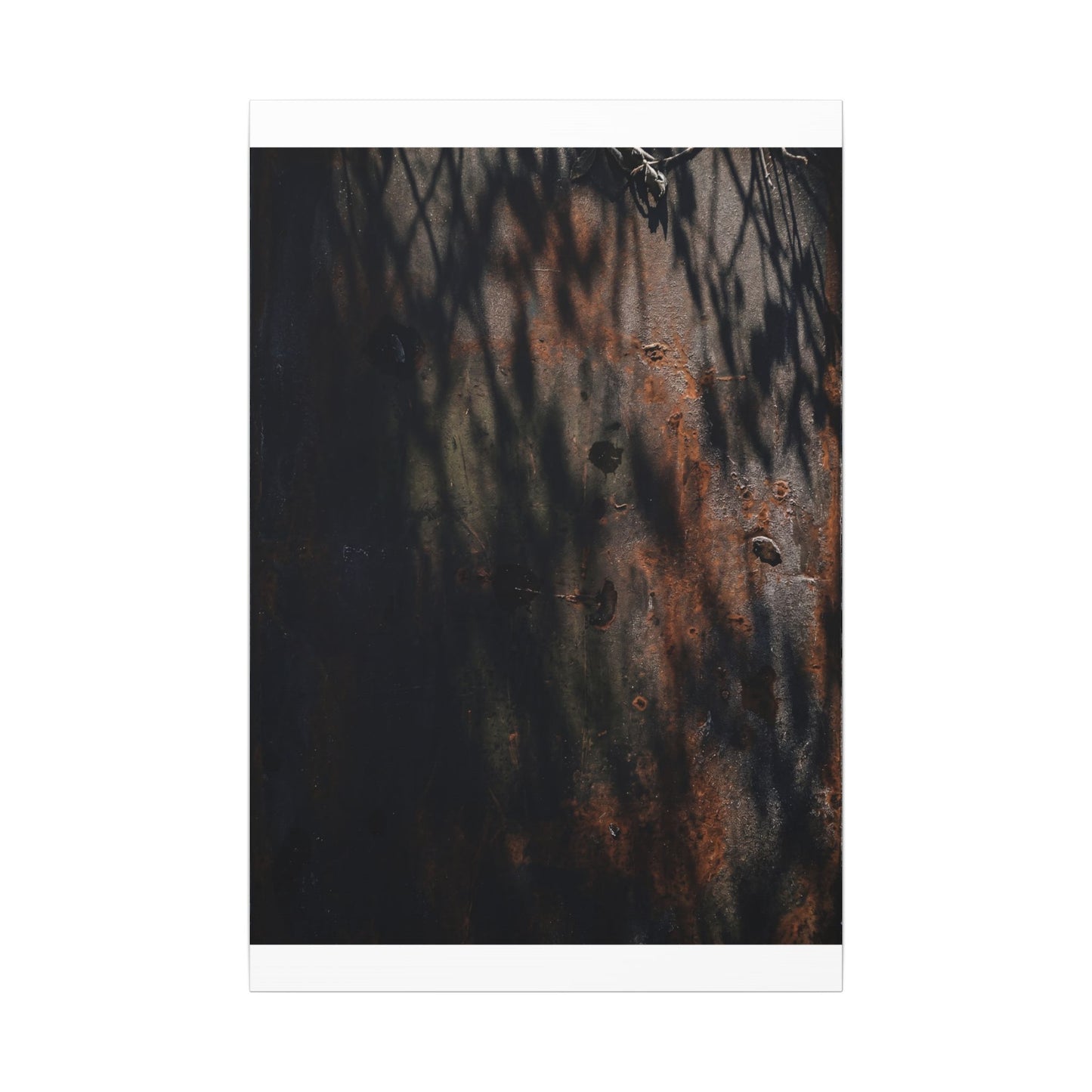 Rust Patina Shadow Zen Canvas Art | Luxurious Dark Japandi Art