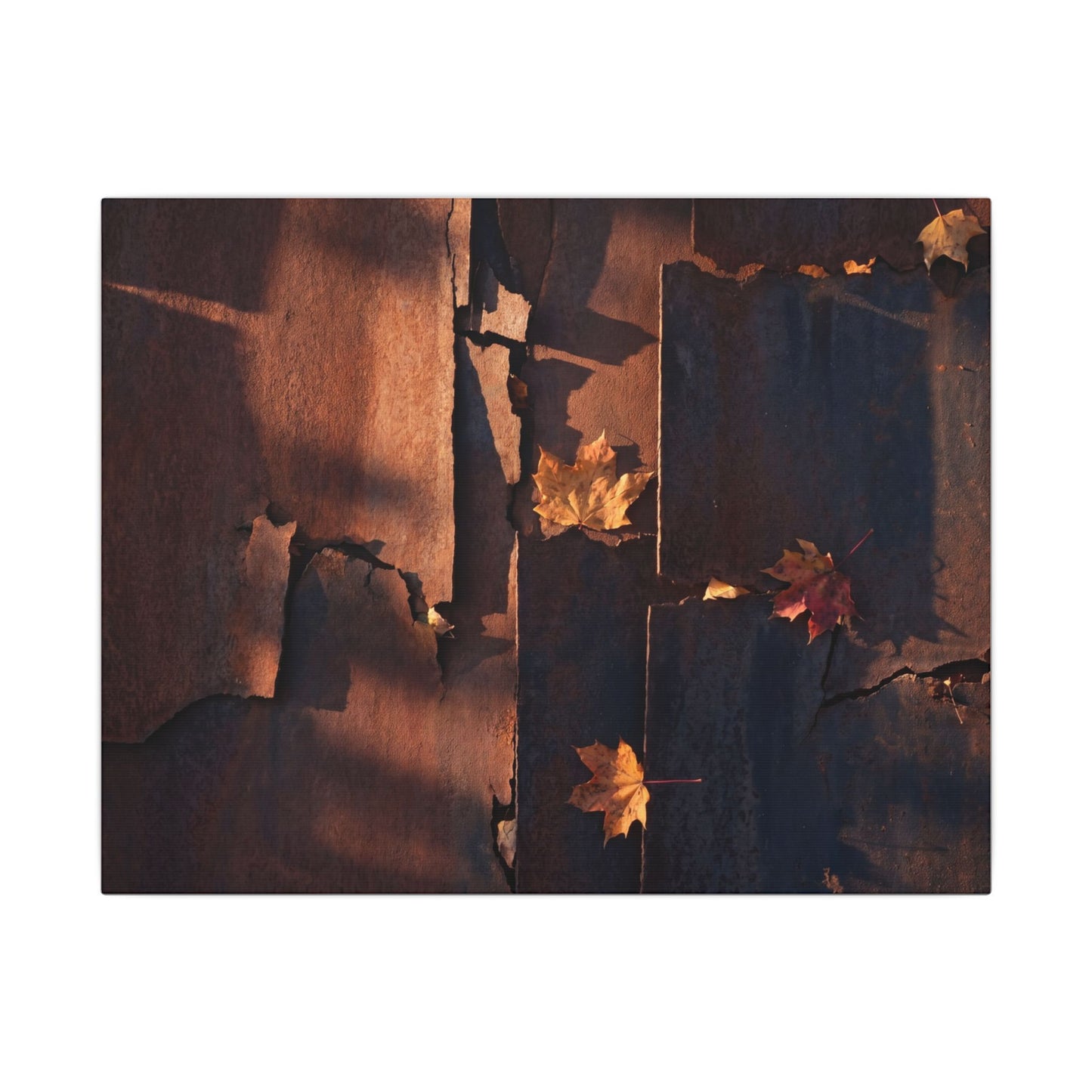 Seijaku Rust Patina Canvas Art - Dark Japandi Shadow Zen