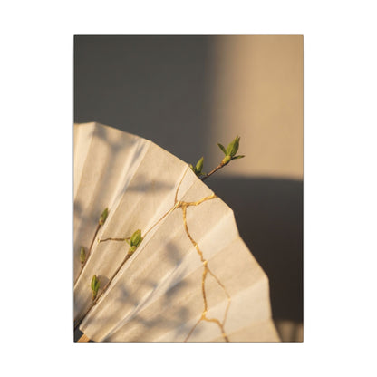 Paper Fold Gold Vein Canvas Art | Healing Kintsugi Art