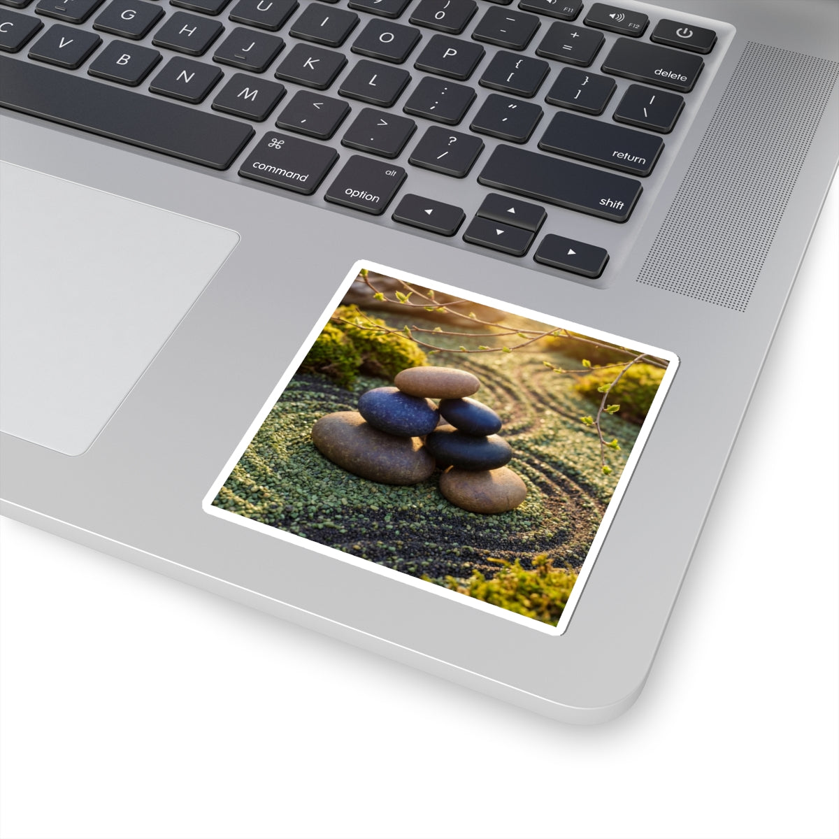 Golden Hour River Stones Sticker - Zen Fukinsei Art Print