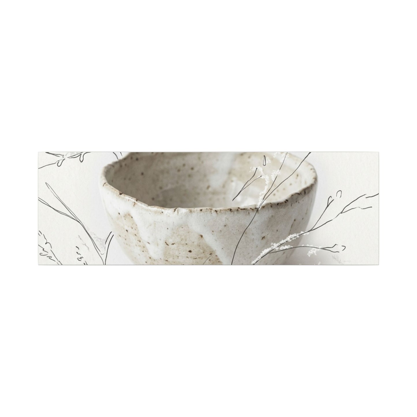 Neutral Ceramic Bowl Canvas Art - Minimal Line Japandi