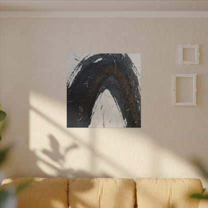 Moody Ink Brushstroke Canvas Art - Moody Minimal Dark Japandi