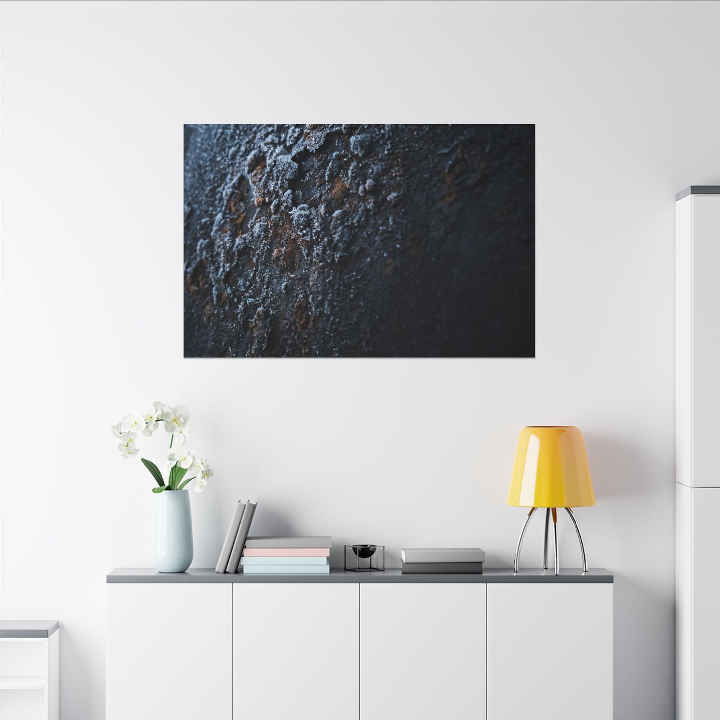 Rust Patina Canvas Art | Winter Dark Japandi Shadow Zen Art