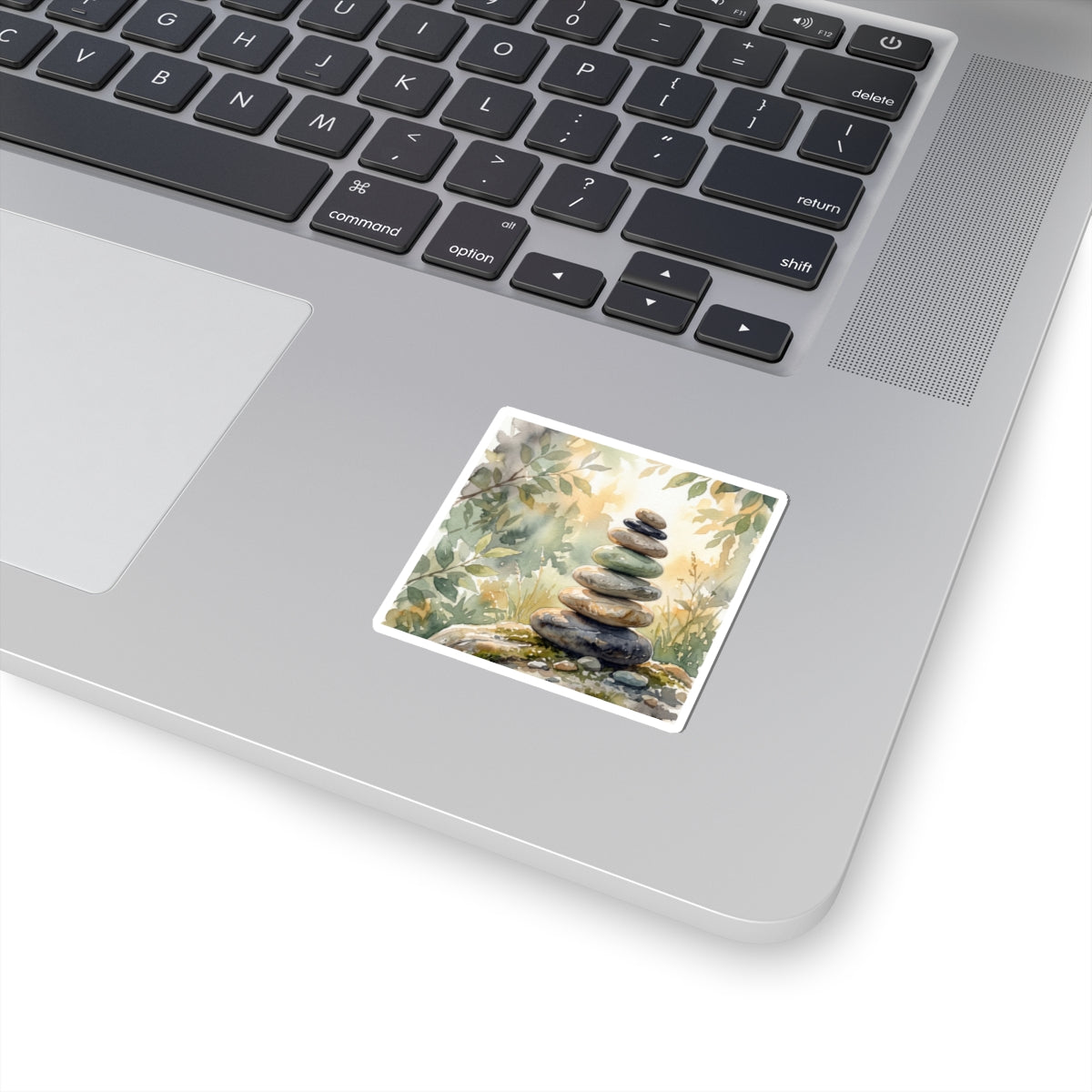 Mono No Aware River Stones Sticker - Japandi Watercolor