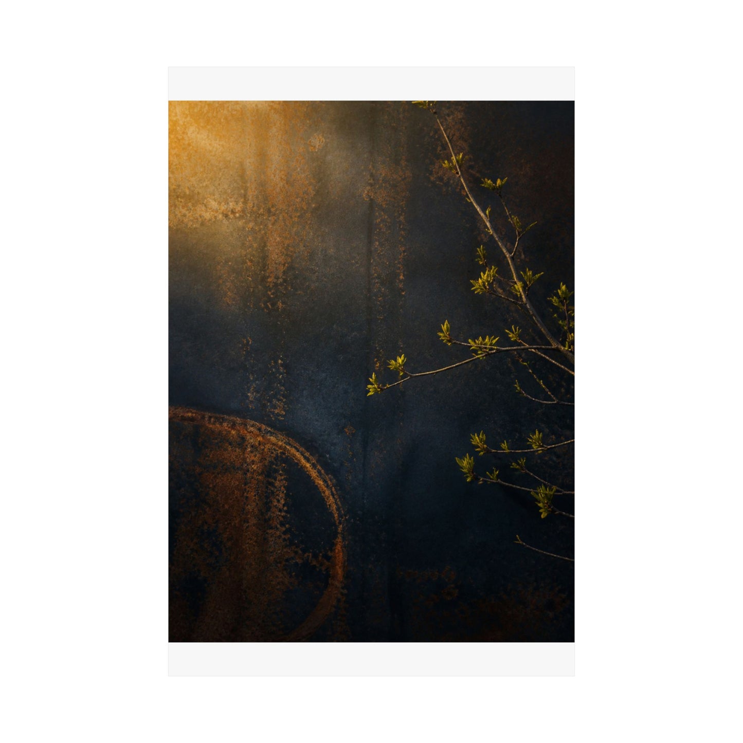 Golden Hour Rust Patina Wall Art Print - Dark Japandi Ma