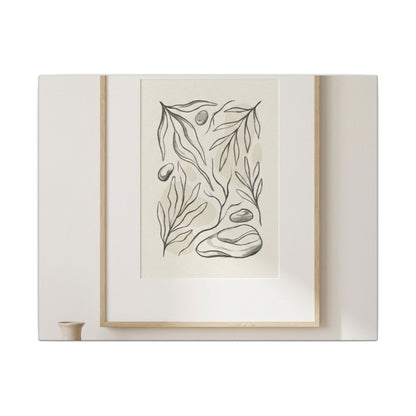 Japandi Charcoal Canvas Art Art Print