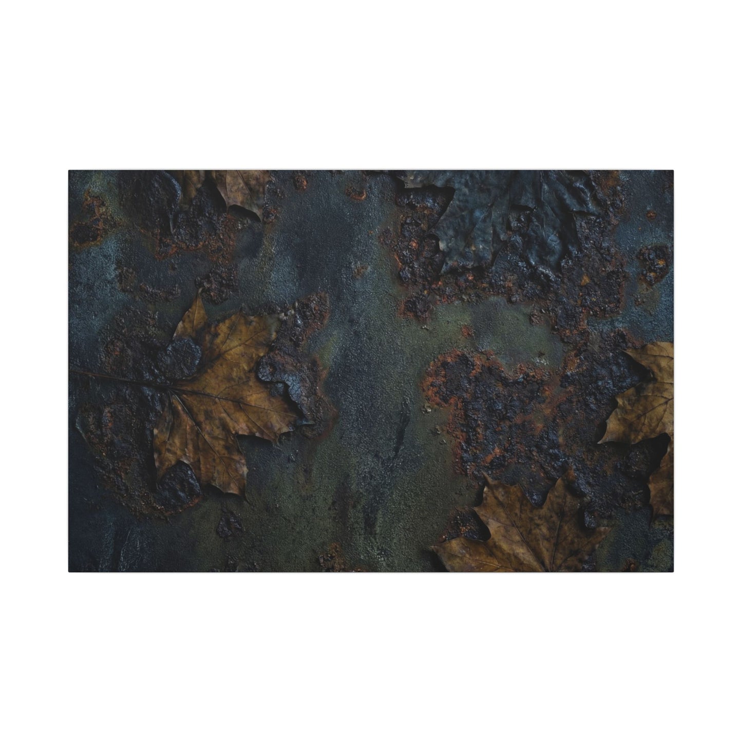 Shibui Rust Patina Canvas Art - Dark Japandi Charcoal Ink Art Print