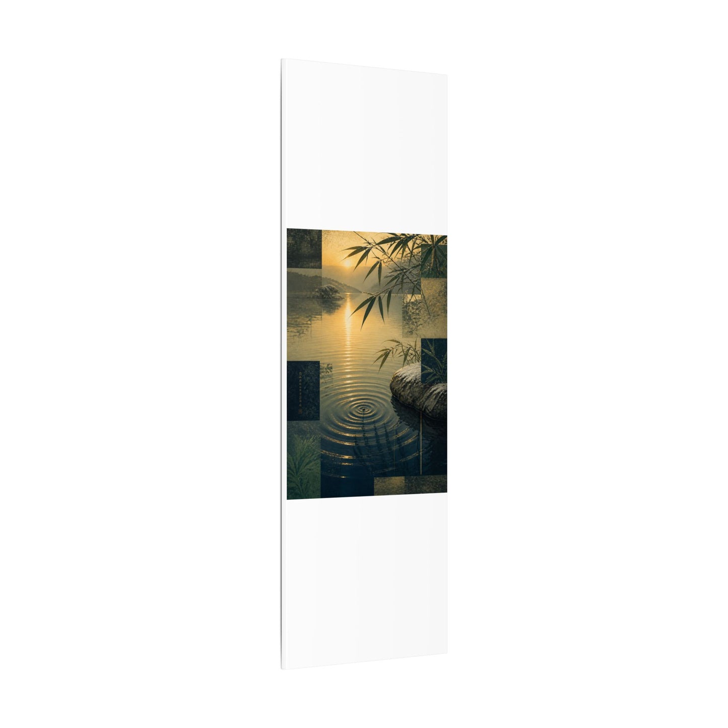 Zen Water Ripple in Golden Hour | Ukiyo E Inspired Canvas Art