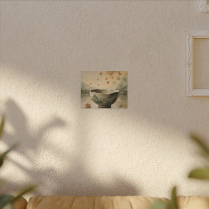Autumn Ceramic Bowl Watercolor Canvas Art | Cozy Decor