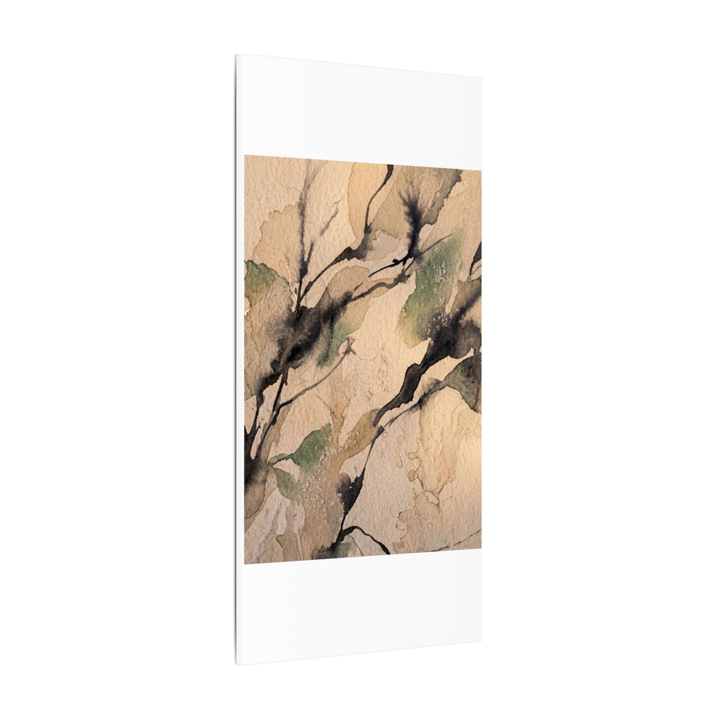 Japandi Shadow Play in Golden Hour | Watercolor Canvas Art