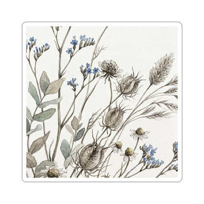 Summer Dried Flowers Watercolor Sticker | Elegant Decor