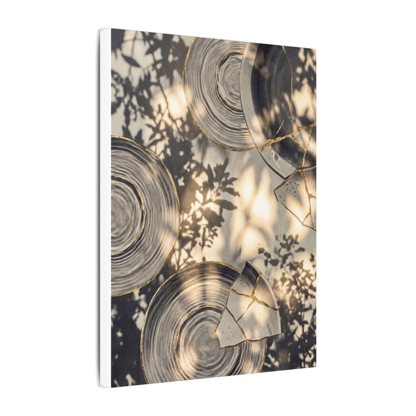 Healing Water Ripple Canvas Art - Gold Vein Kintsugi