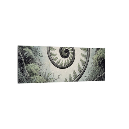 Zen Fern Unfurling in Dawn | Ukiyo E Inspired Canvas Art