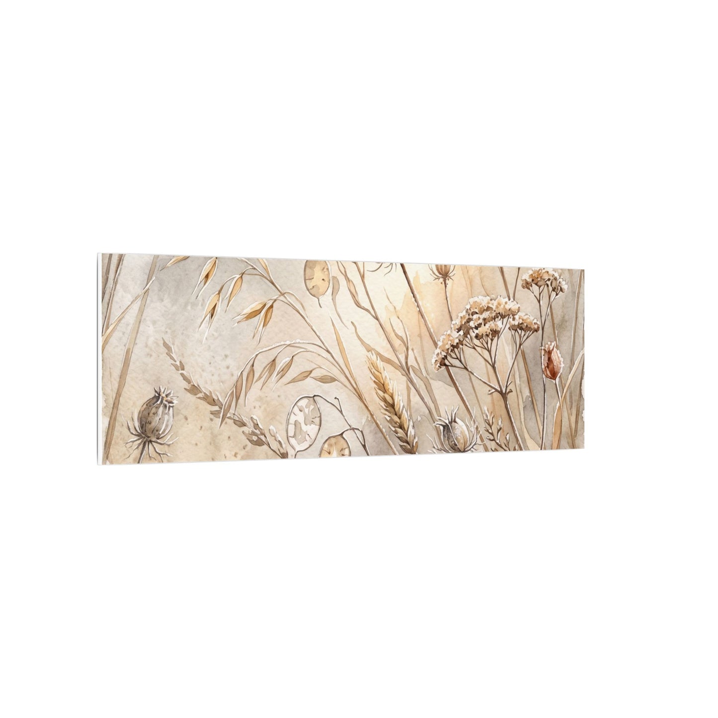 Winter Dried Flowers Watercolor Canvas Art | Warm Decor