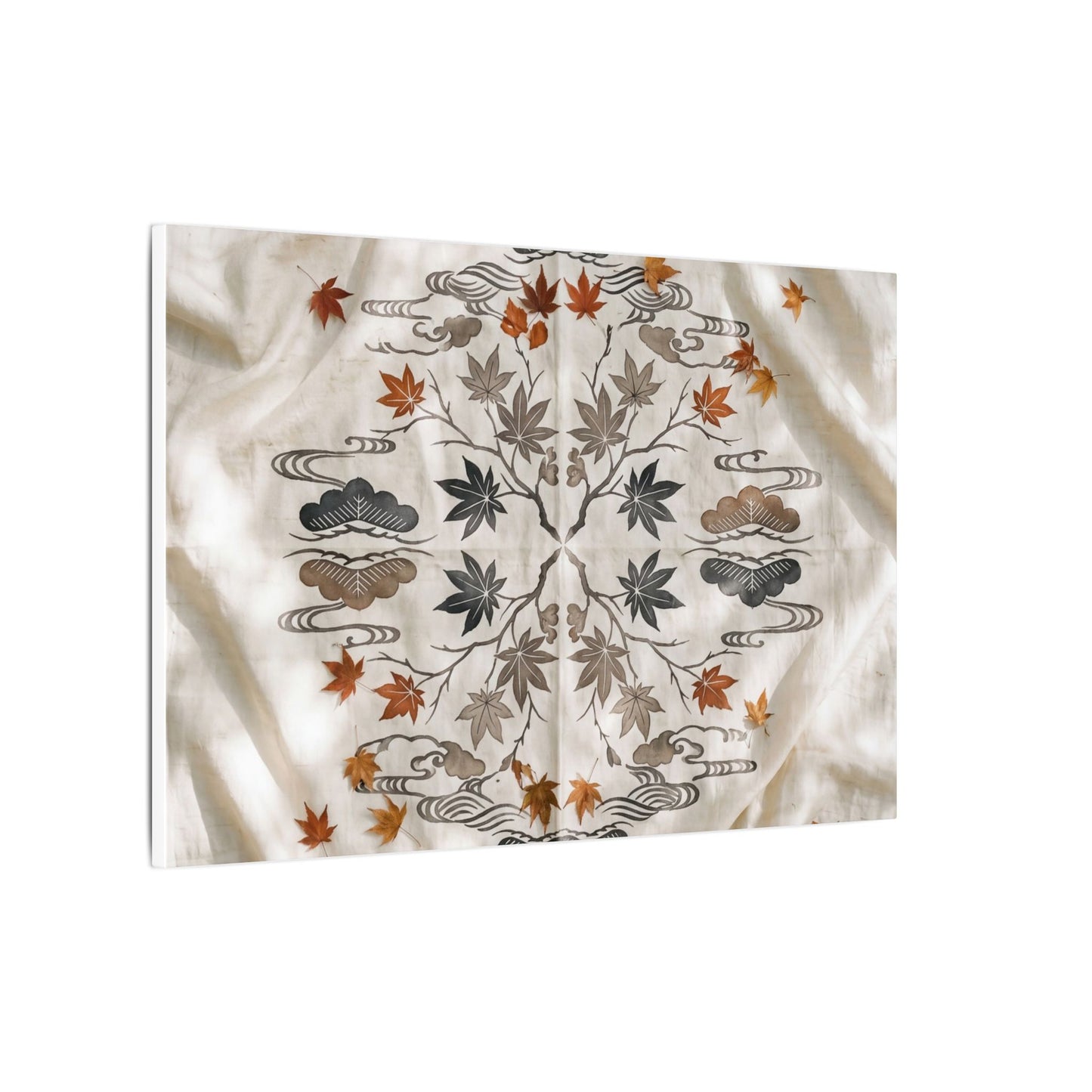 Elegant Silk Drape Canvas Art - Japanese Pattern Japandi