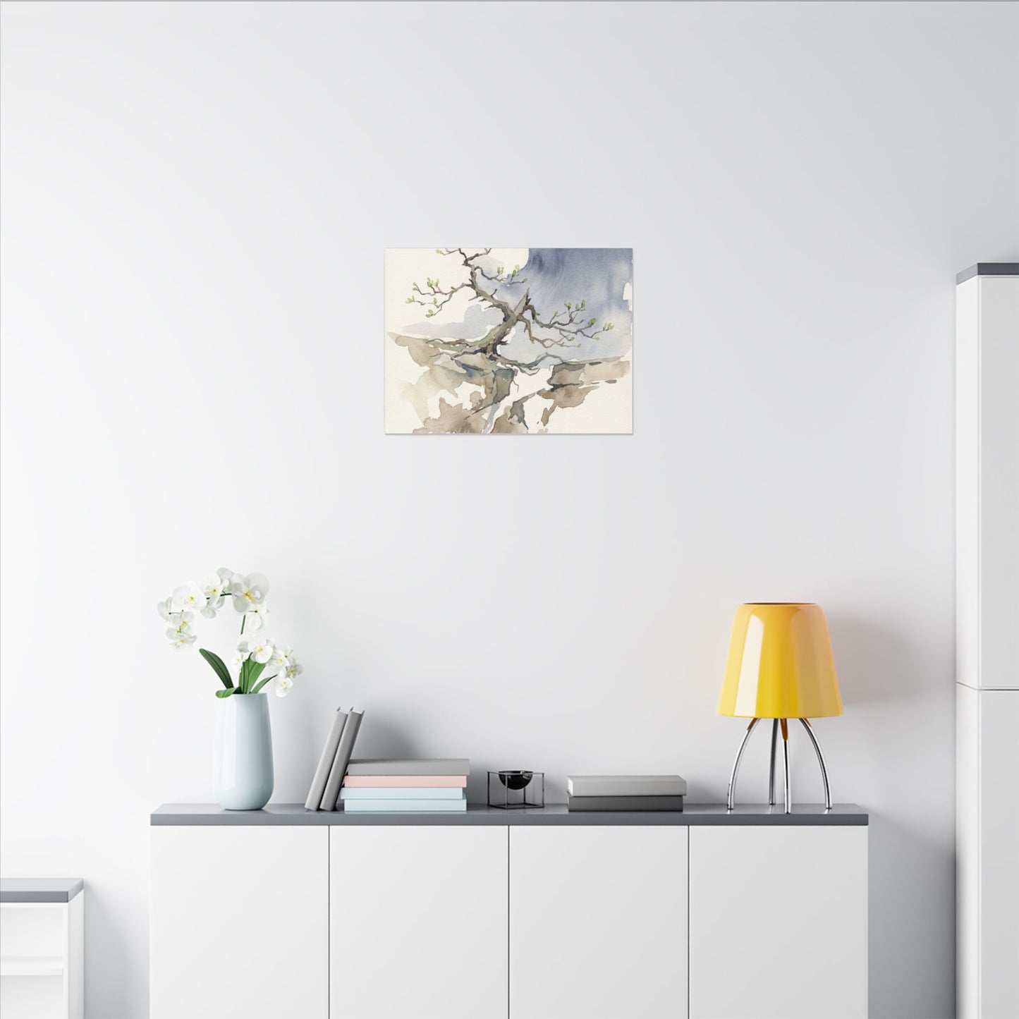 Moonlight Pine Tree Canvas Art - Japandi Ma