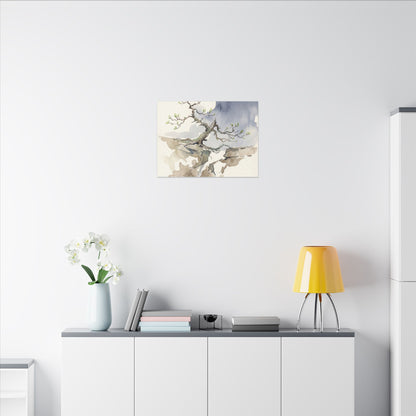 Moonlight Pine Tree Canvas Art - Japandi Ma