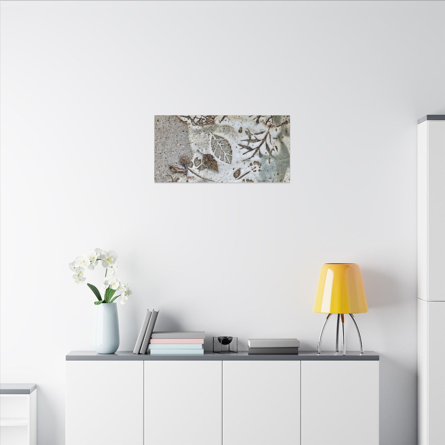 Ceramic Bowl Winter Canvas Art | Japandi Earthy Design
