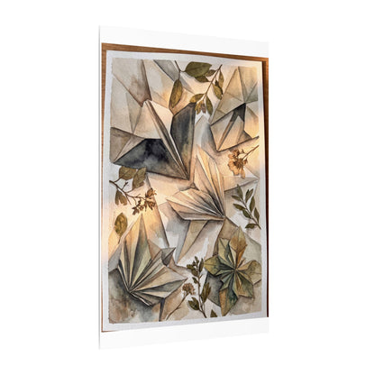 Golden Hour Paper Fold Canvas Art - Japandi Seijaku