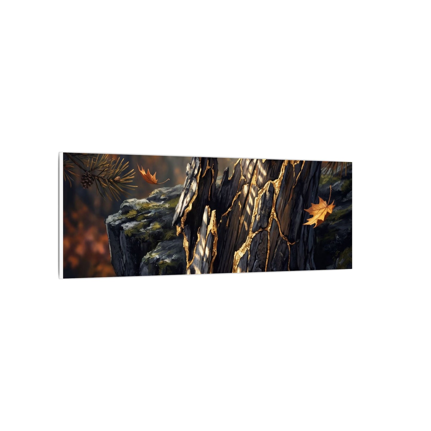Pine Tree Autumn Canvas Art | Kintsugi Beautiful Design