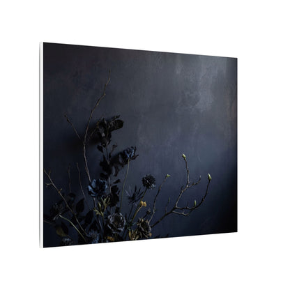 Dried Flowers Spring Canvas Art | Dark Japandi Moody Design
