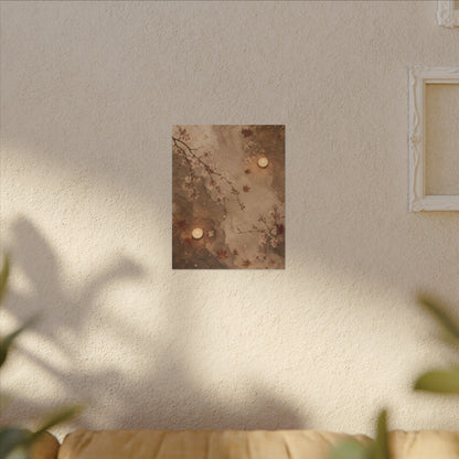 Cherry Blossom Canvas Art | Autumn Japandi Japanese Pattern Art