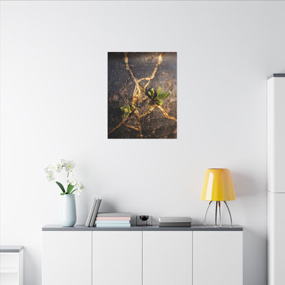 Rust Patina Gold Repair Canvas Art | Resilient Kintsugi Art