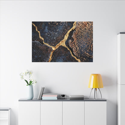 Winter Rust Patina Gold Vein Canvas Art | Resilient Decor