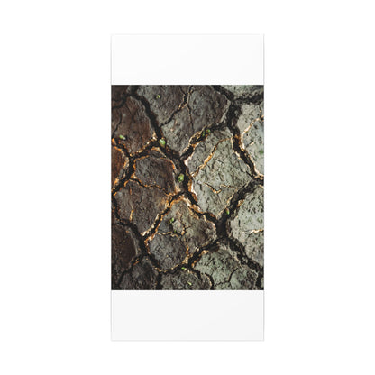Earthy Cracked Earth Canvas Art - Japanese Pattern Japandi