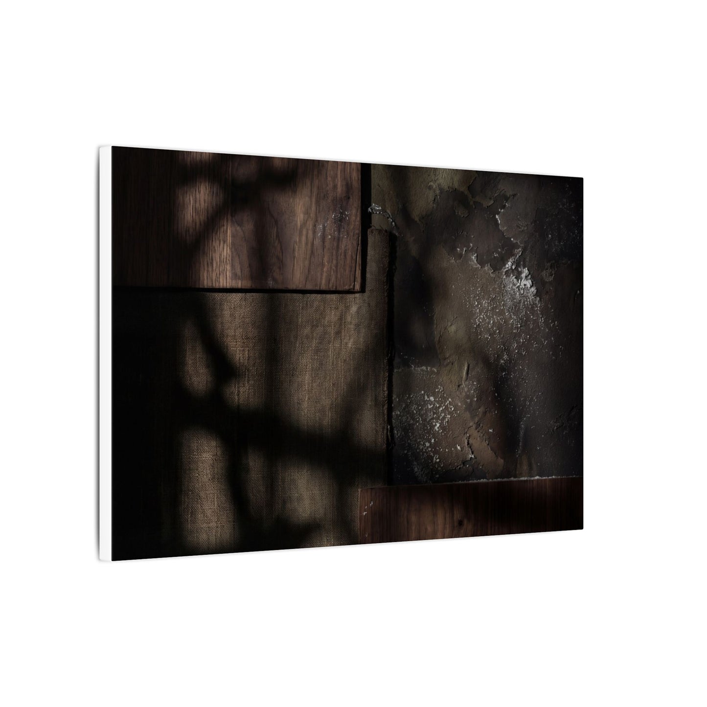 Dark Japandi Shadow Play in Candlelight | Dark Texture Canvas Art