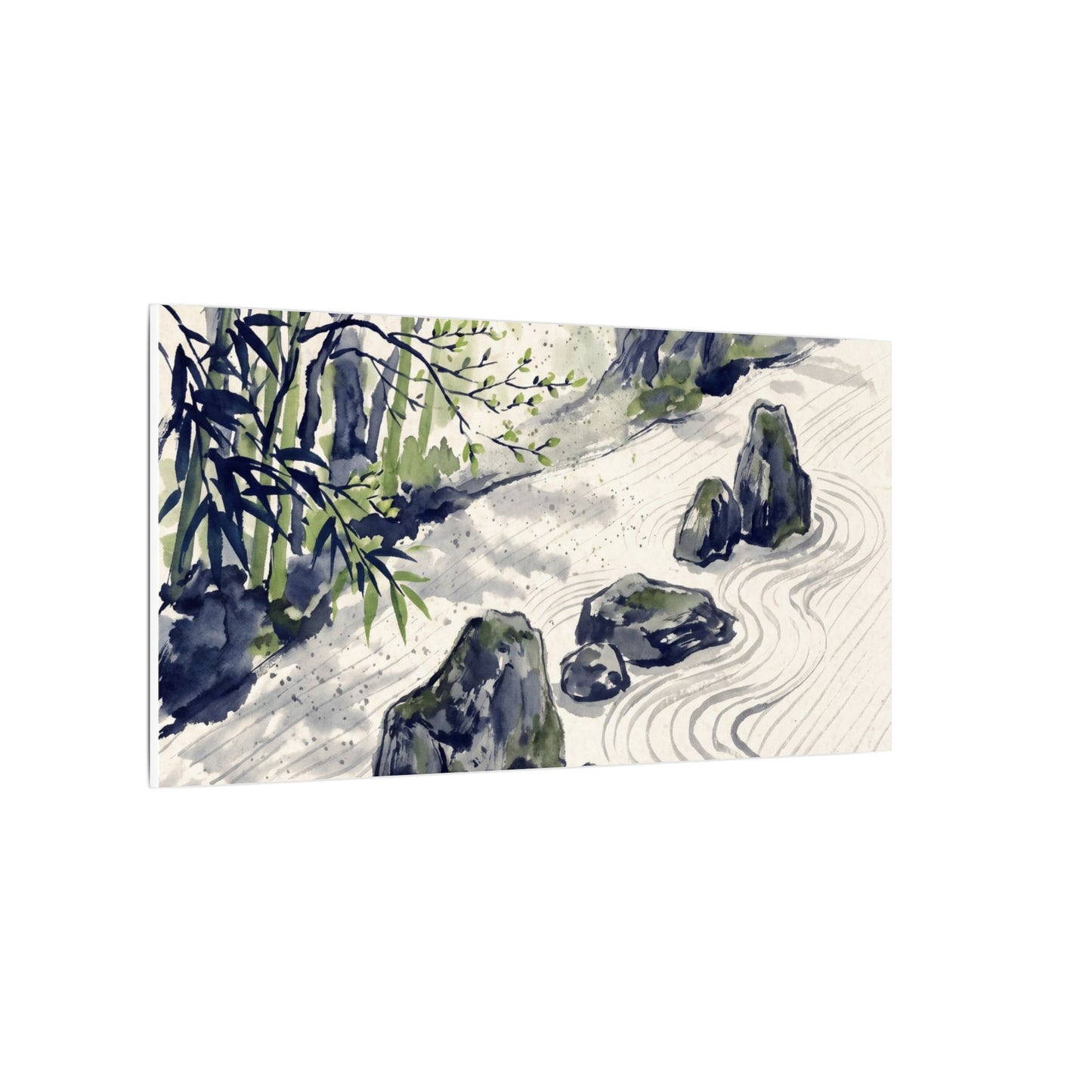 Dappled Rock Garden Canvas Art - Zen Mono No Aware