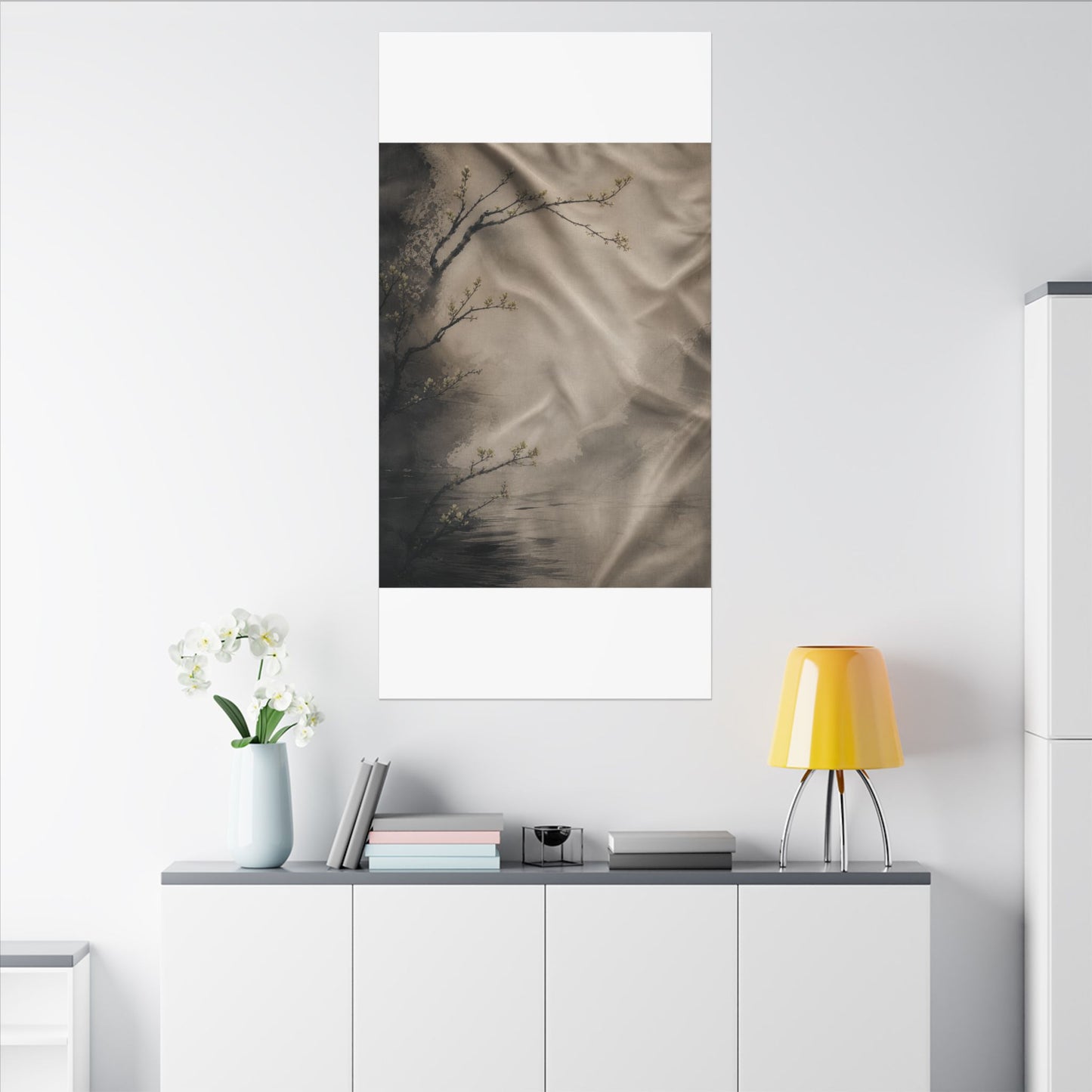 Silk Drape Canvas Art | Spring Japandi Japanese Pattern Art