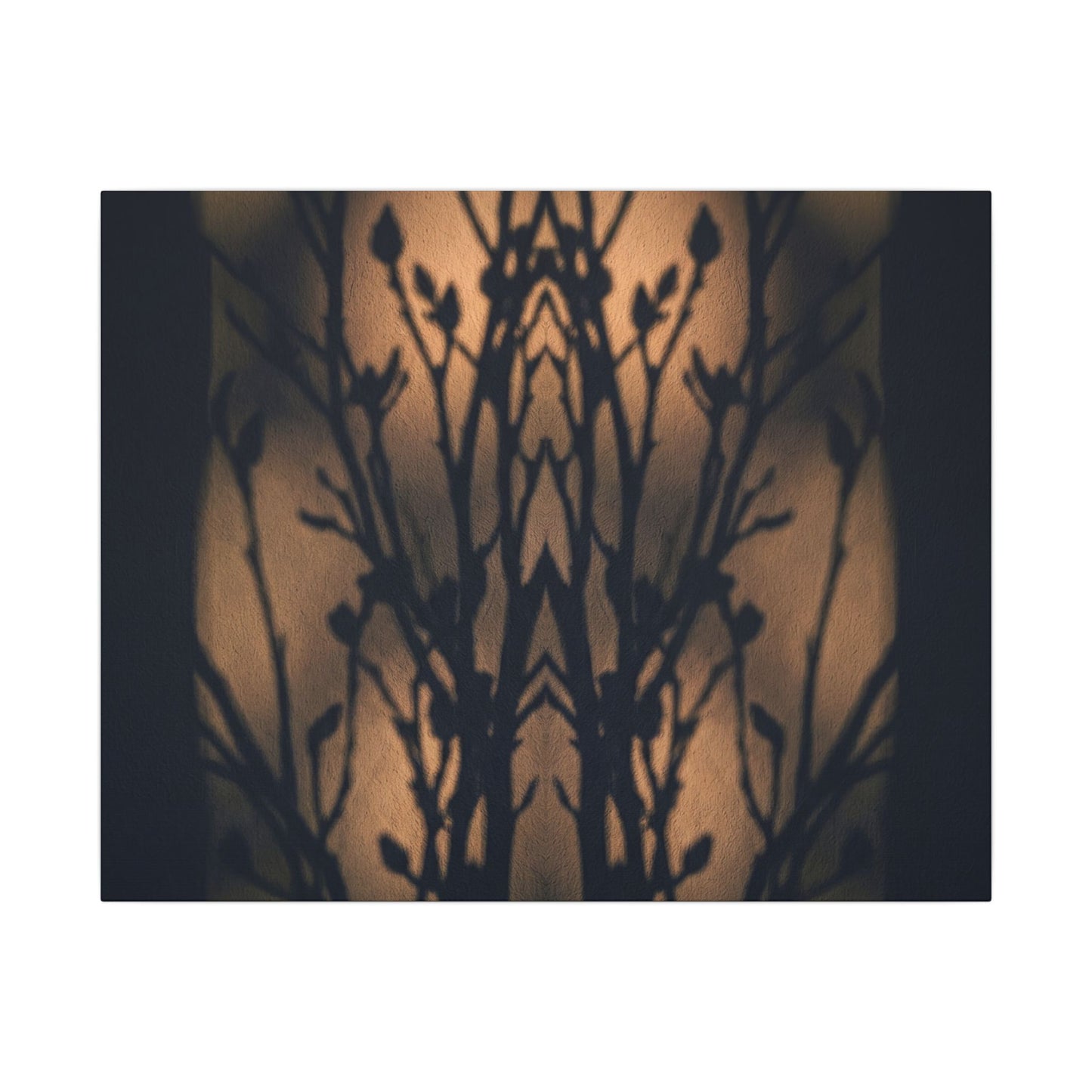 Dark Japandi Shadow Play in Golden Hour | Shadow Zen Canvas Art