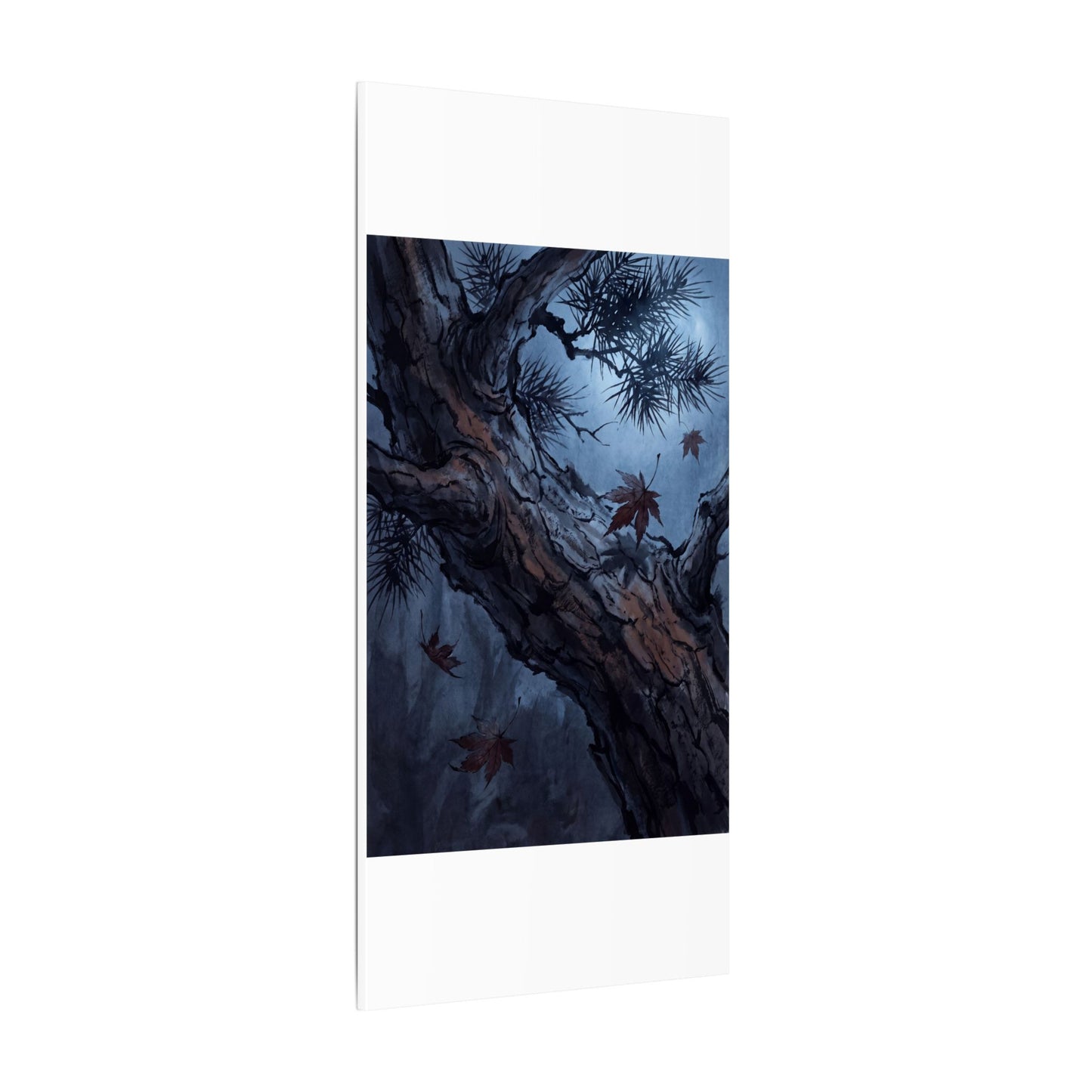 Atmospheric Pine Tree Canvas Art - Shadow Zen Dark Japandi