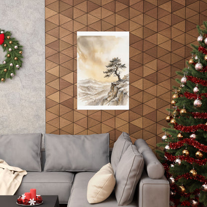 Ma Pine Tree Wall Art Print - Japandi Watercolor