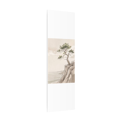 Japandi Pine Tree in Dappled | Minimal Line Canvas Art